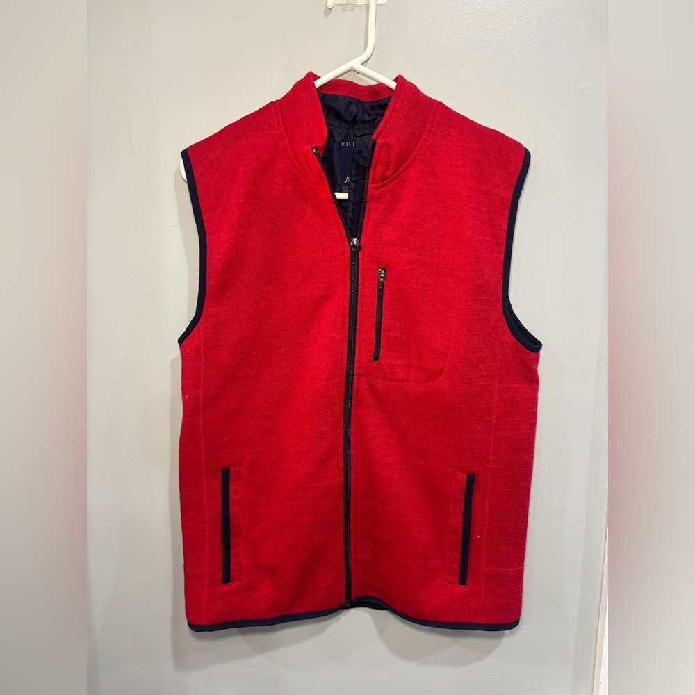 Johnnie-O Red Blue Boy’s 14 Full Zip Lined Preppy Golf Outdoor Vest EUC